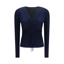 Giorgio Armani Blaues Viskose-Shirt