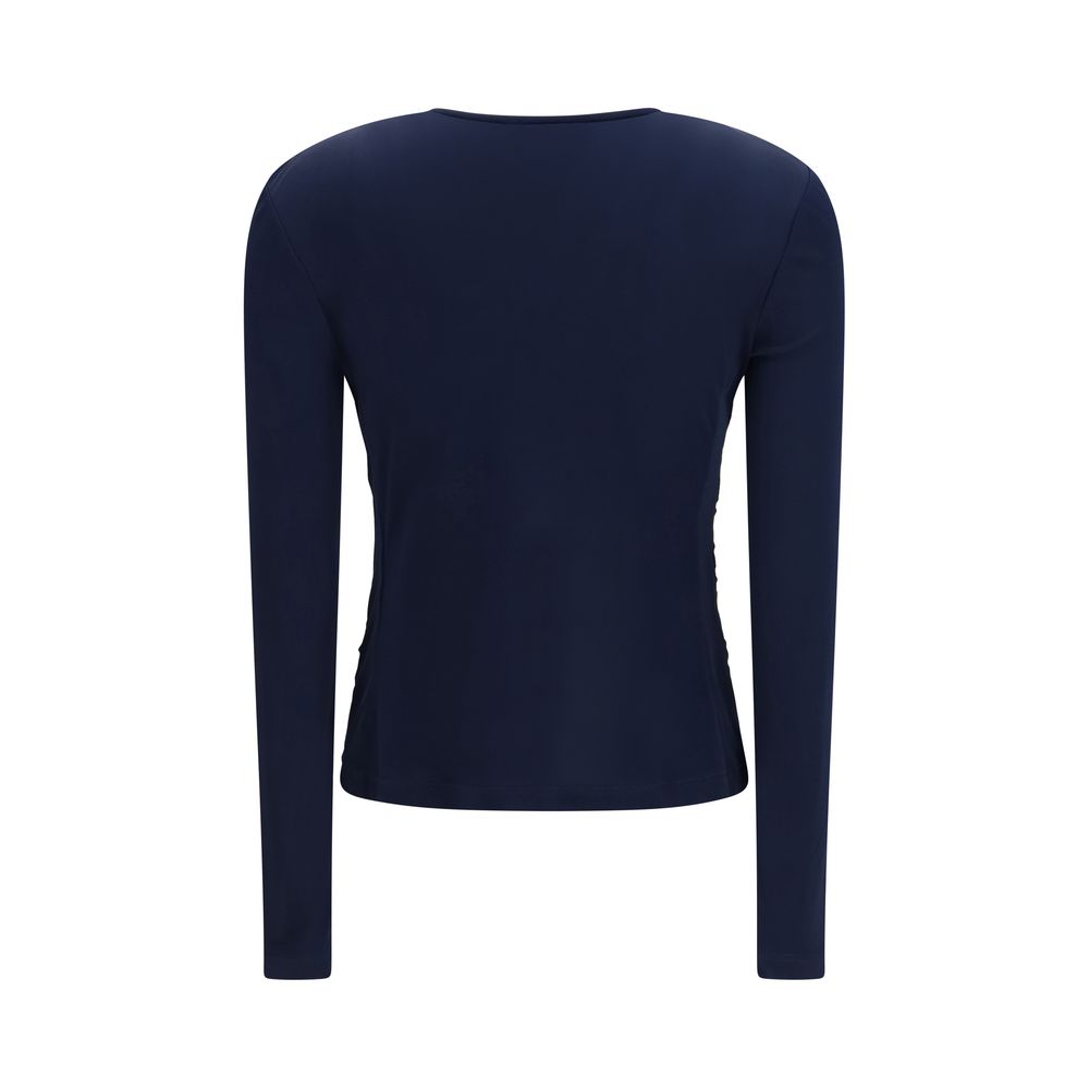 Giorgio Armani Blaues Viskose-Shirt