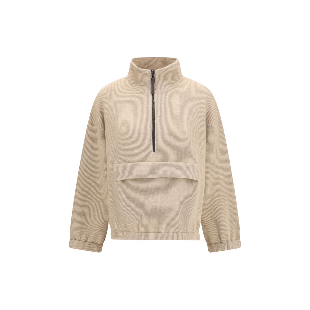 Brunello Cucinelli Beige Kaschmir-Sweatshirt