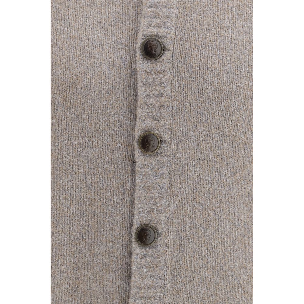 Brunello Cucinelli Grauer Woll Cardigan Ovis Aries
