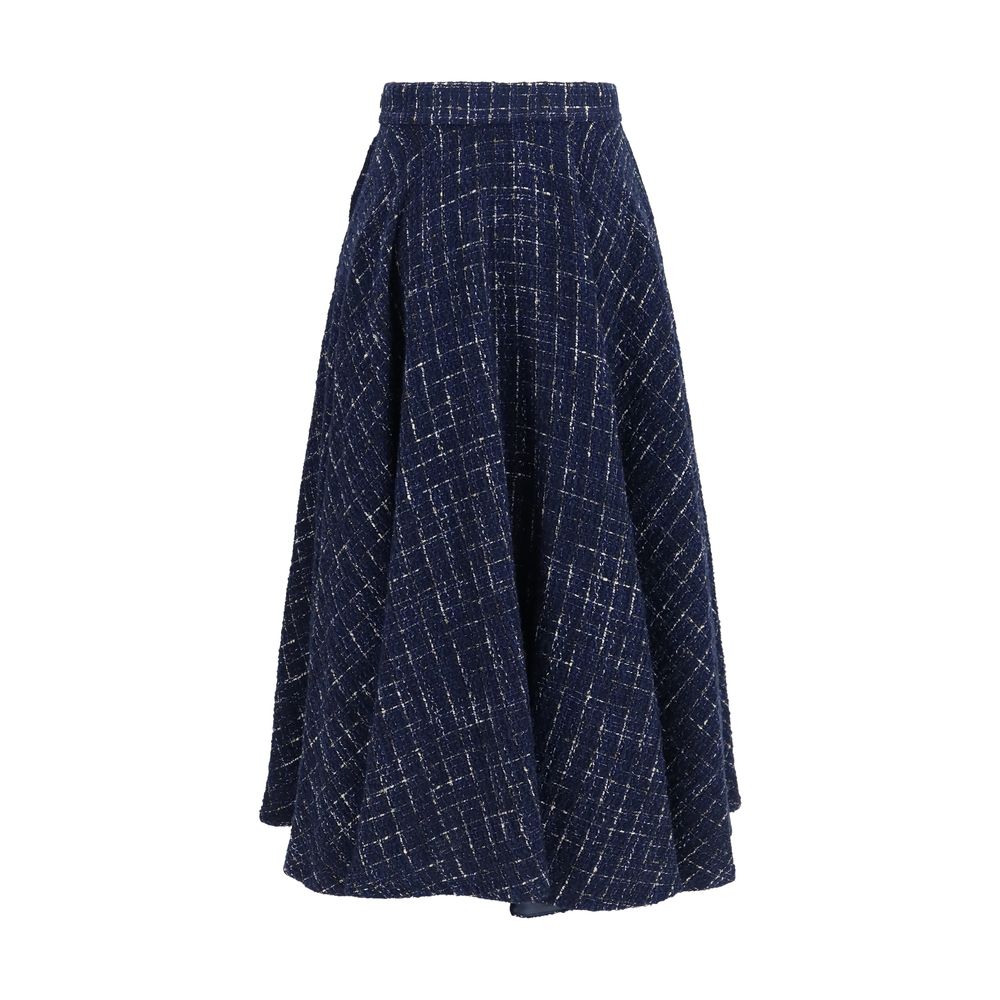 Sara Roka Langer Rock aus blauem Polyester