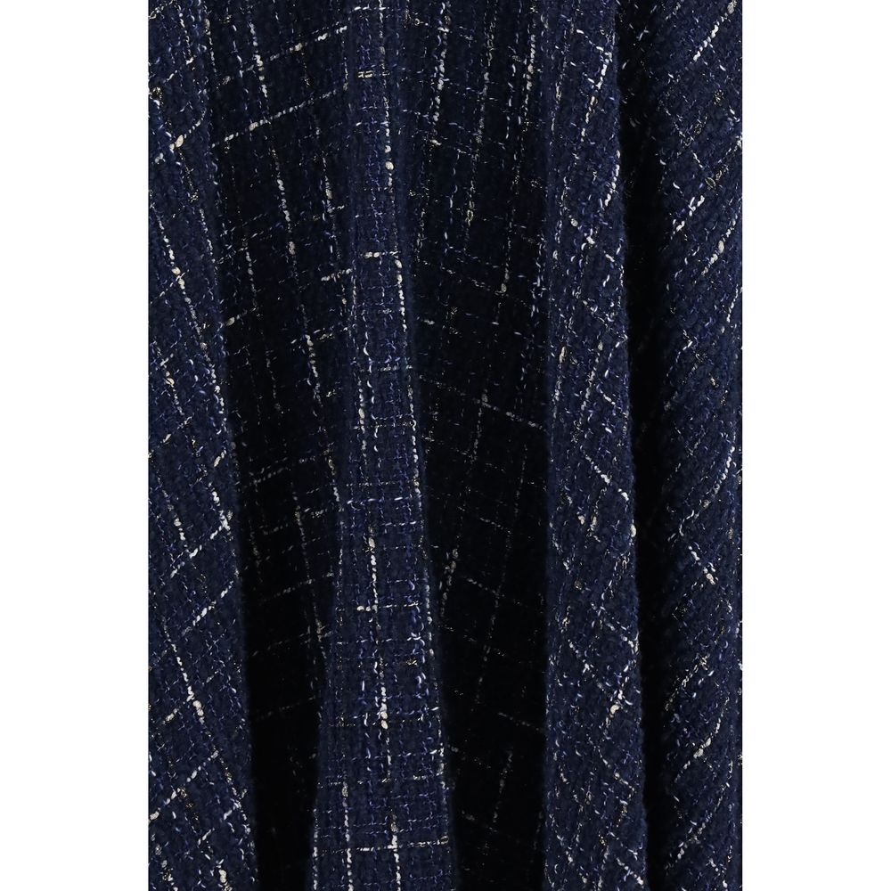 Sara Roka Langer Rock aus blauem Polyester
