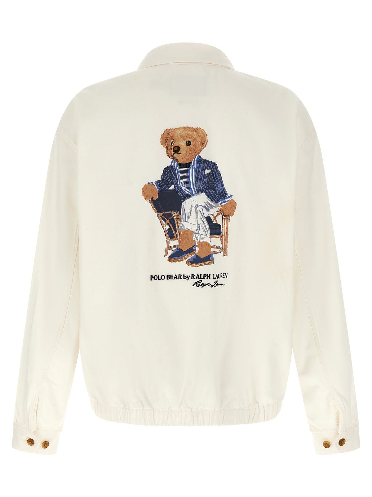 Polo Ralph Lauren Weiße Baumwolljacke in voller Länge