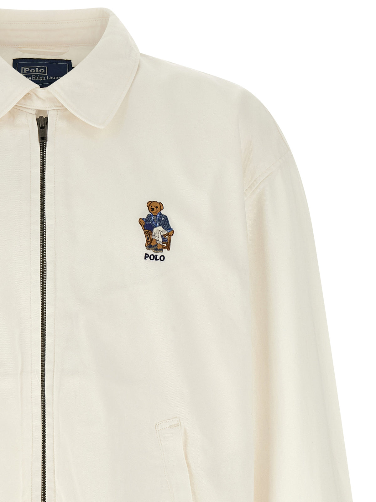 Polo Ralph Lauren Weiße Baumwolljacke in voller Länge