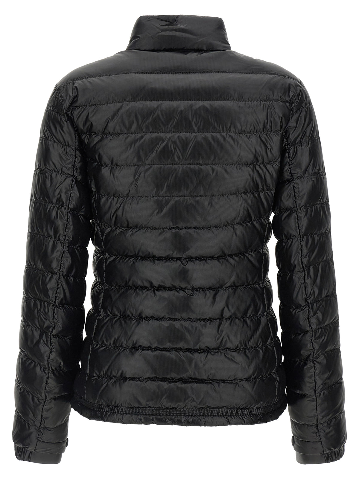 Moncler Grenoble Schwarze Polyamid-Jacke in voller Länge