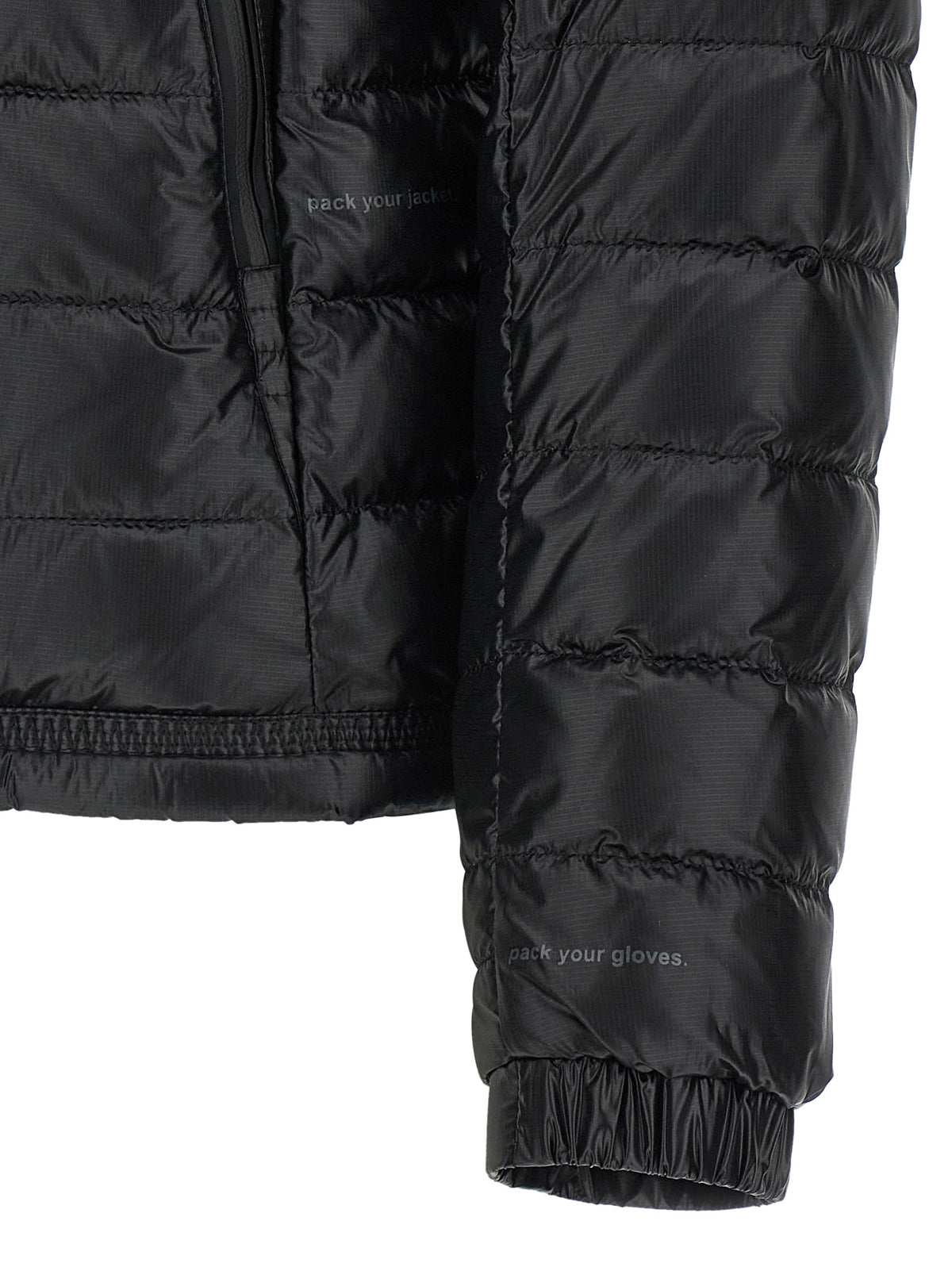Moncler Grenoble Schwarze Polyamid-Jacke in voller Länge