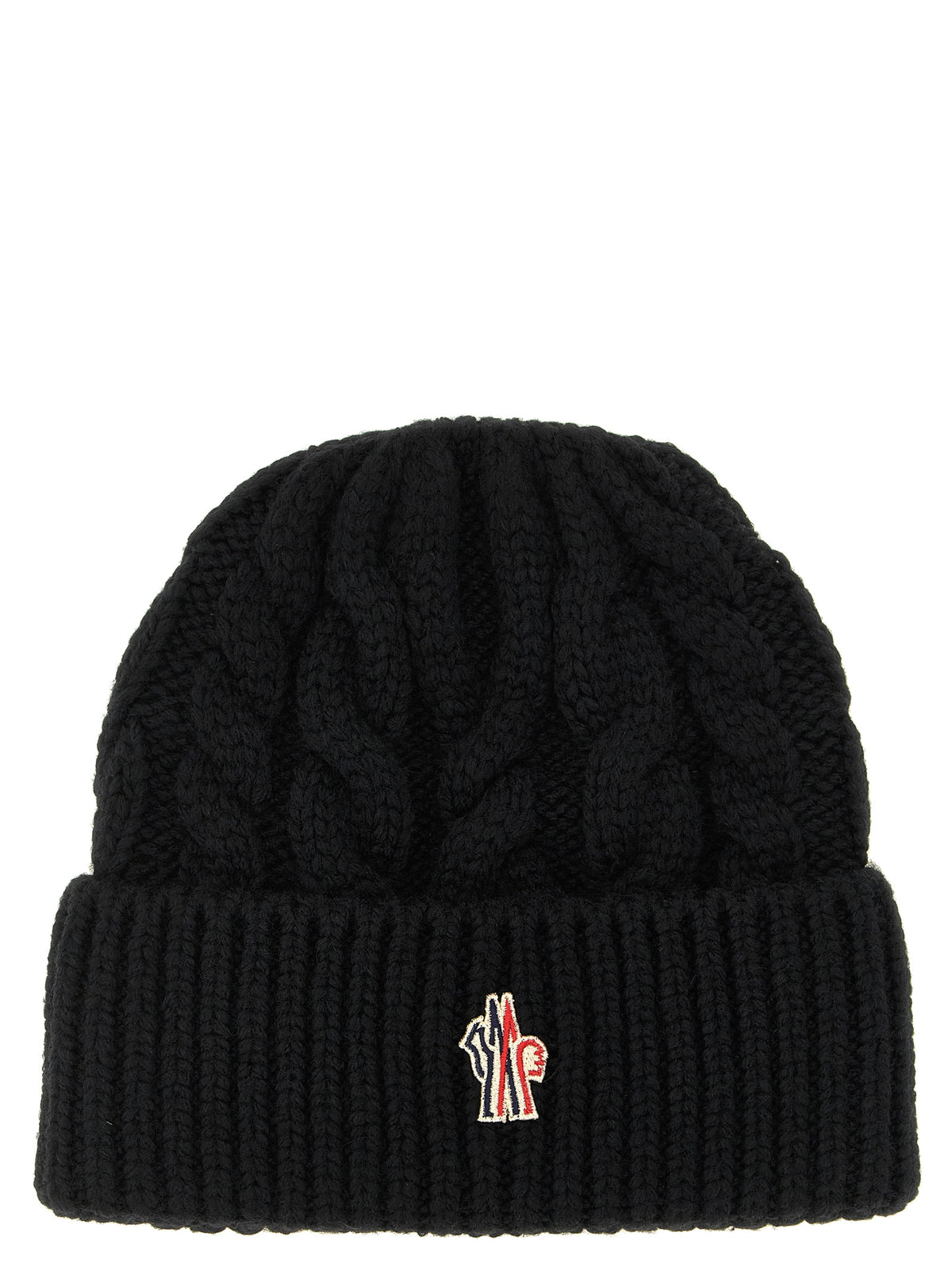 Moncler Grenoble Schwarze Mütze aus reiner Schurwolle