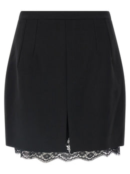 Dolce & Gabbana Schwarzer Maxirock aus reiner Schurwolle