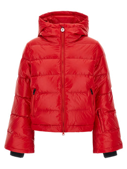 PERFECT MOMENT Rote Nylon-Jacke in voller Länge
