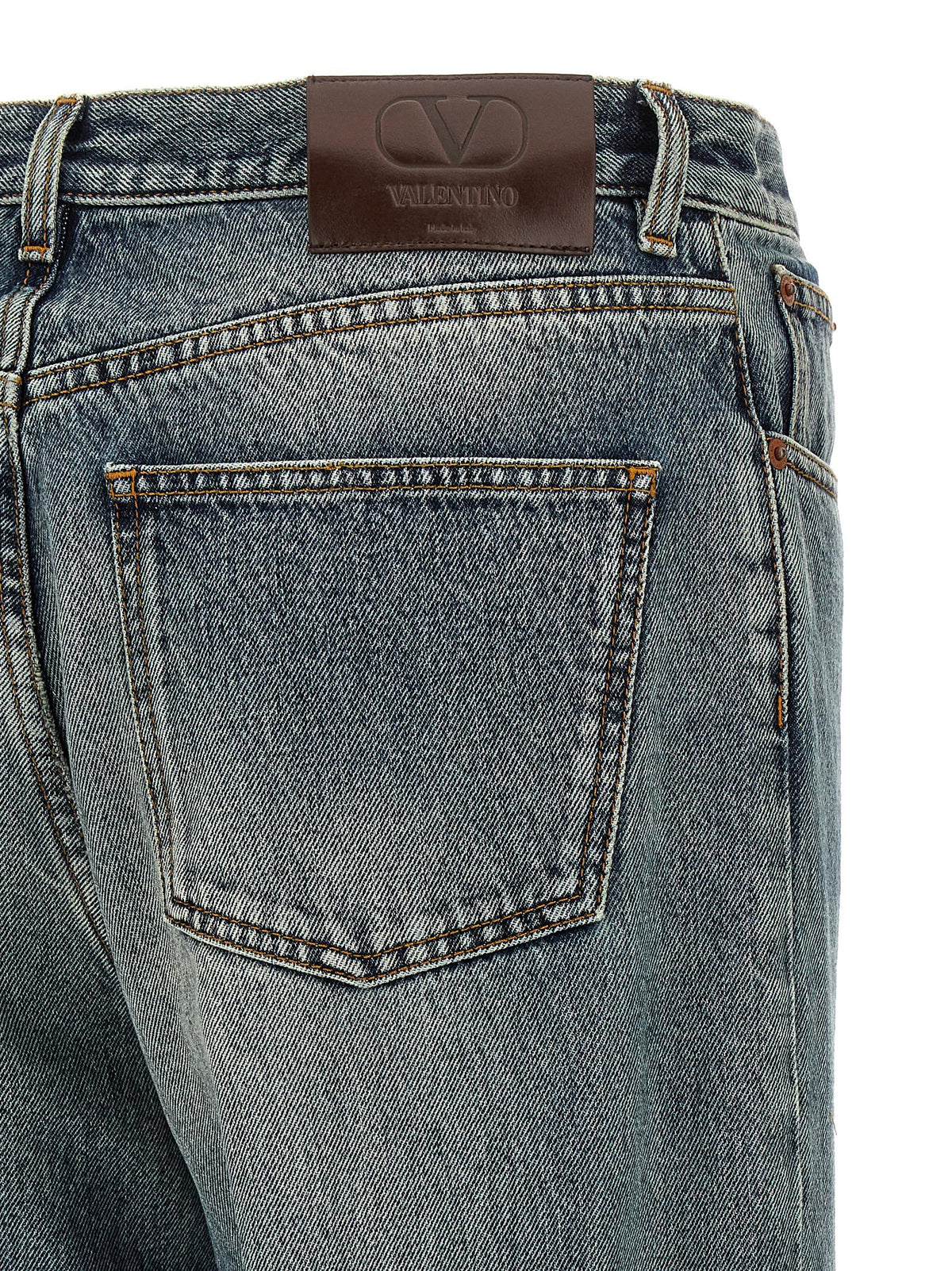 Valentino Garavani Blaue Jeans aus Baumwolle im geraden Schnitt