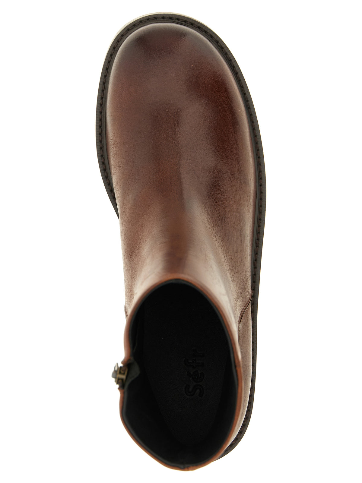 SÉFR Ankle Boots aus braunem Kalbsleder