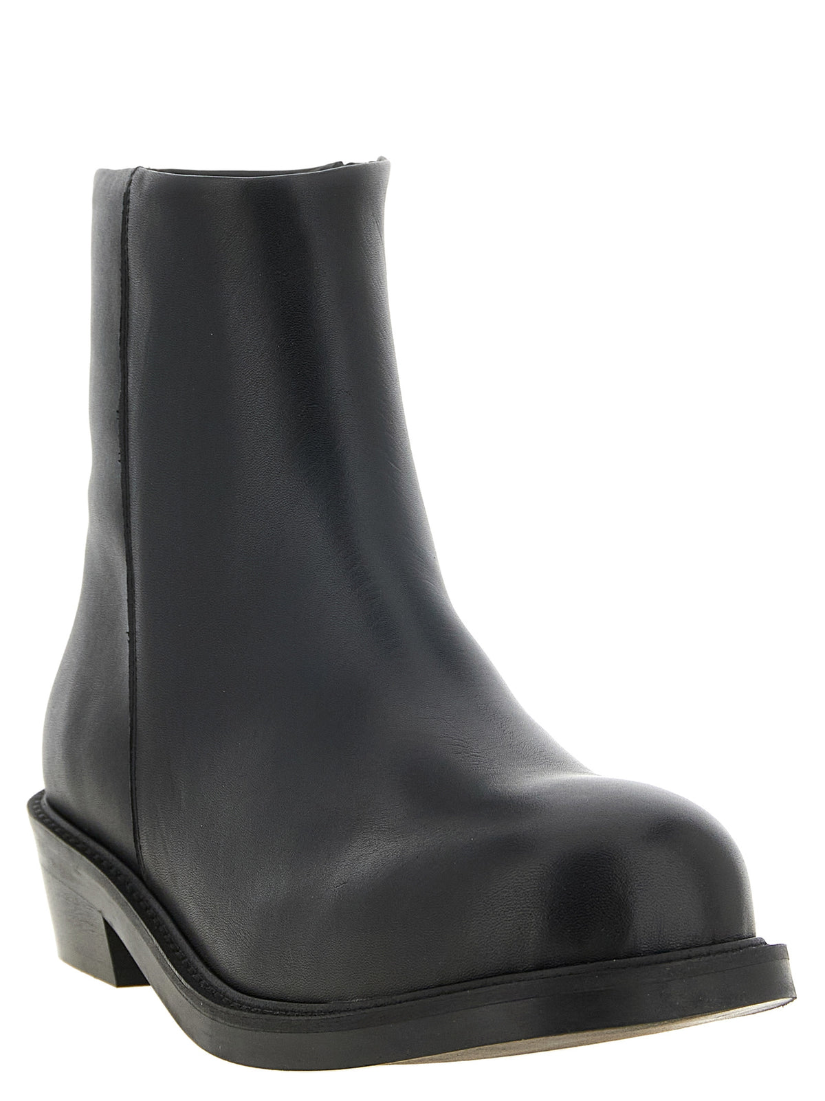 SÉFR Schwarze Stiefeletten aus Kalbsleder