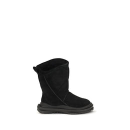 UGG Schwarze Wildleder-Flachstiefel