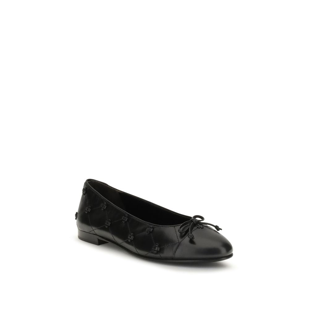 Tory Burch Schwarze Ballerinas aus Kalbsleder Bos Taurus
