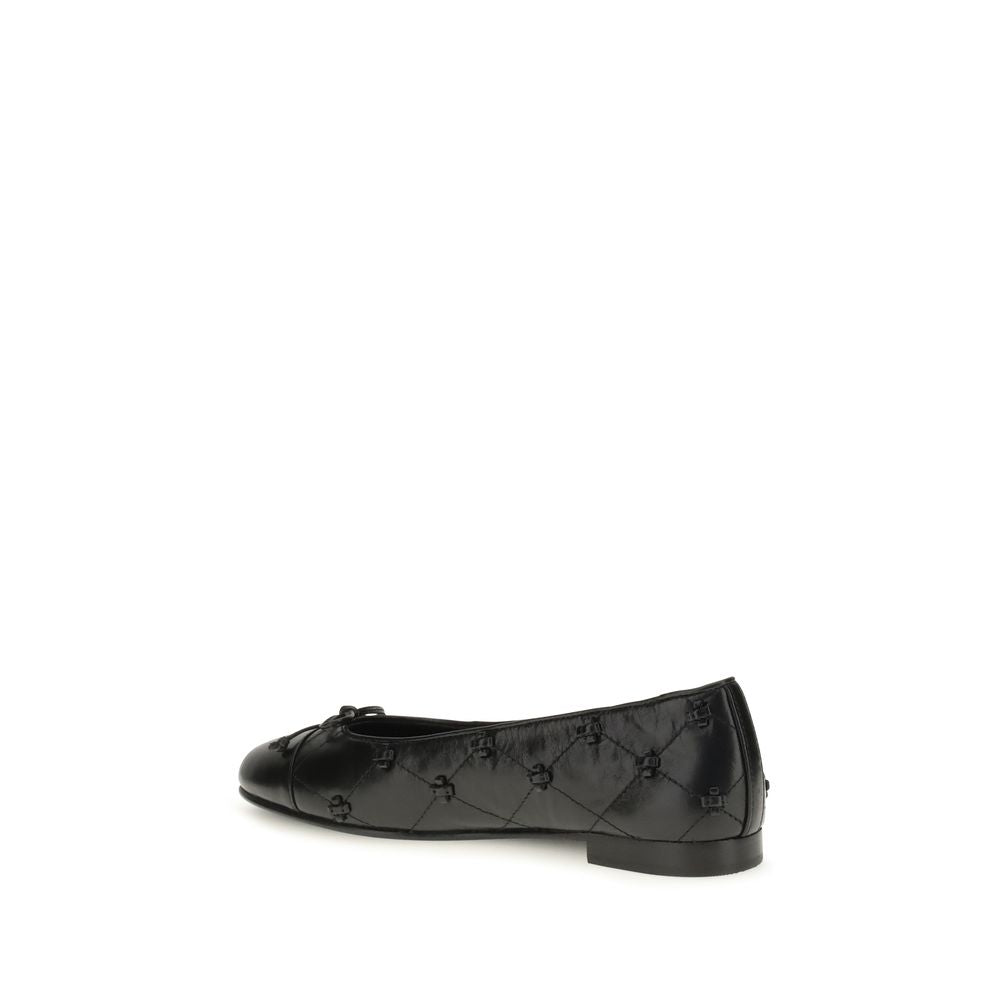 Tory Burch Schwarze Ballerinas aus Kalbsleder Bos Taurus