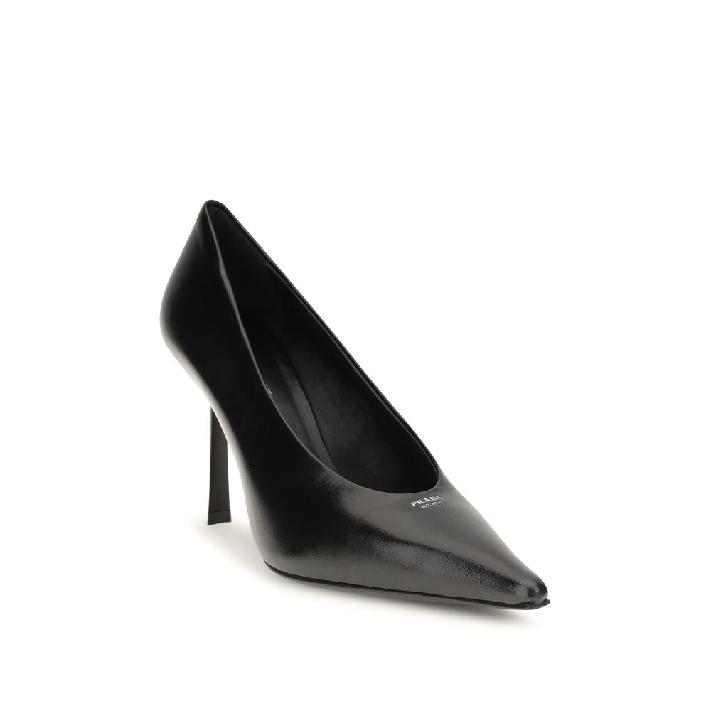 Prada Schwarze Pumps aus Ziegenleder mit hohem Absatz