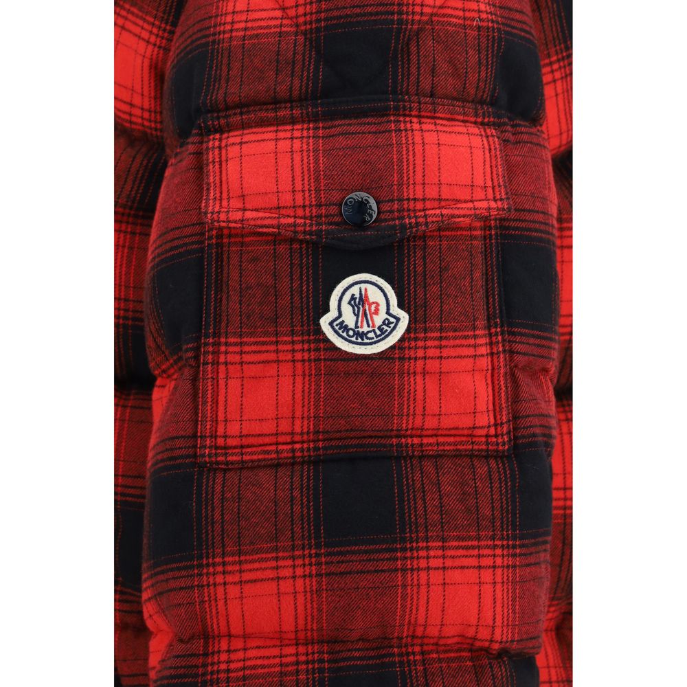 Moncler Rote Baumwolljacke in voller Länge