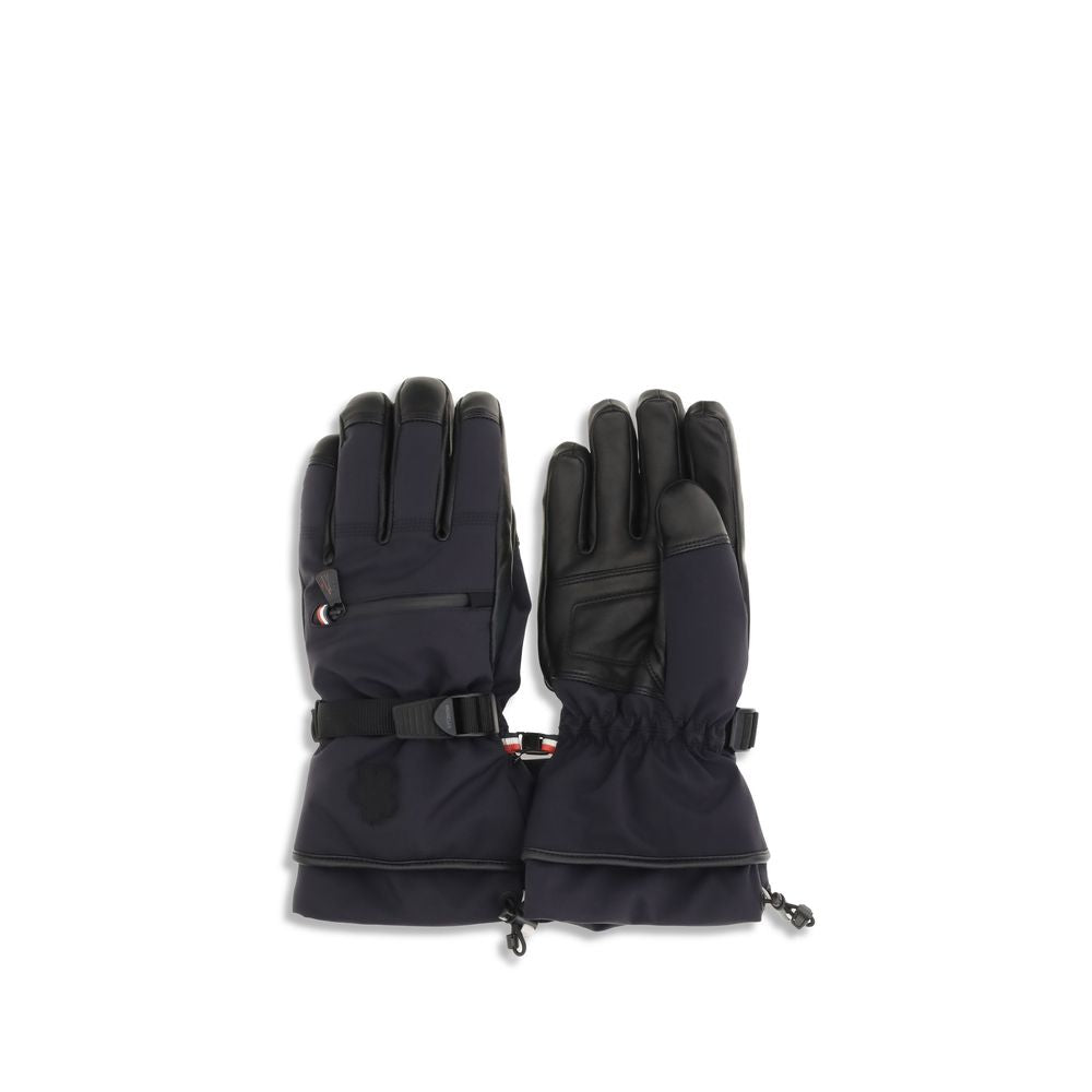 Moncler Grenoble Blaue Handschuhe aus Nylon