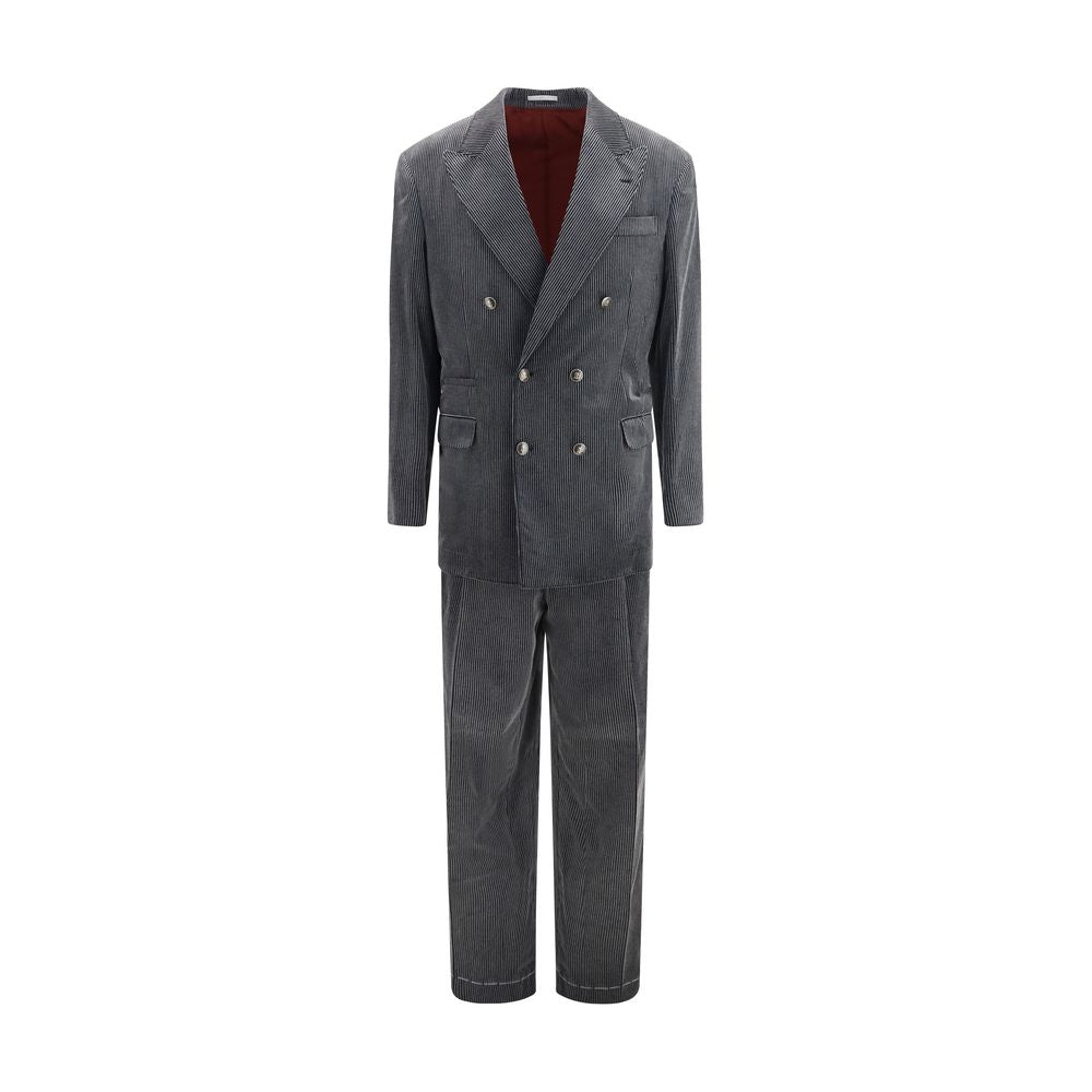 Brunello Cucinelli Grauer Baumwollanzug