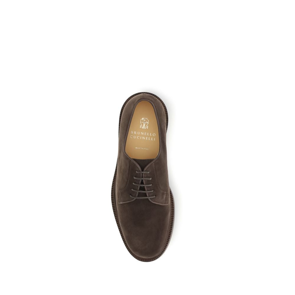Brunello Cucinelli Braune Gummisohlen-Schnürschuhe