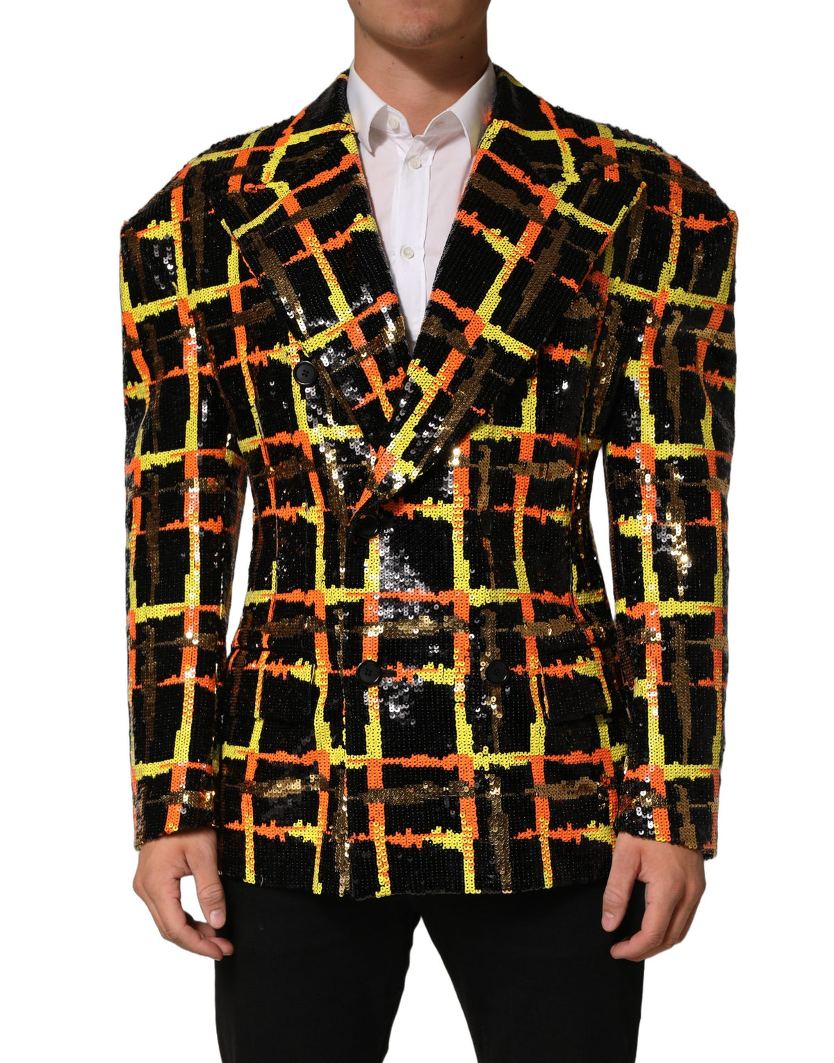 Dolce & Gabbana Mehrfarbige Pailletten-verzierte Zweireiher-Jacke