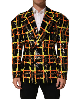 Dolce & Gabbana Mehrfarbige Pailletten-verzierte Zweireiher-Jacke