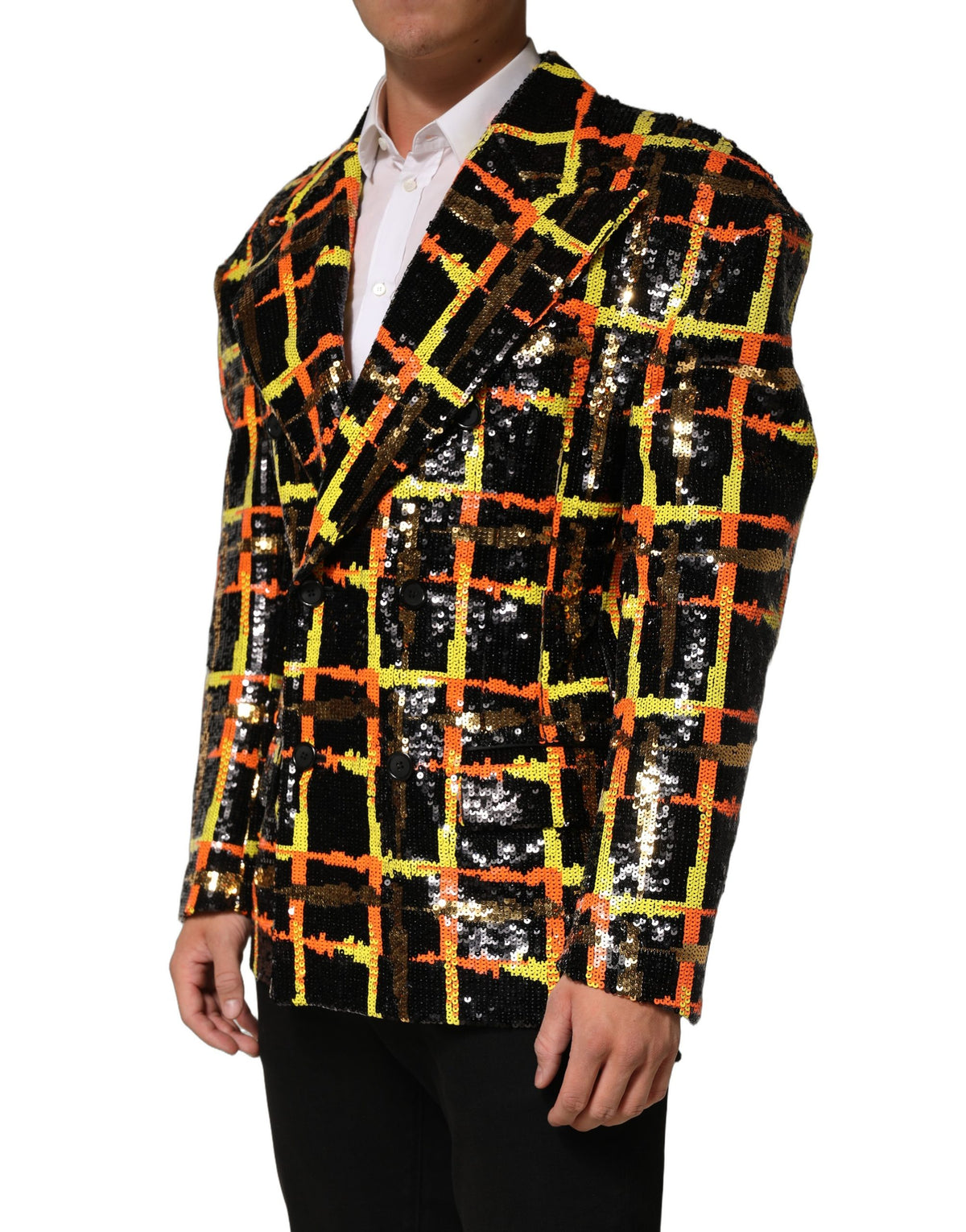 Dolce & Gabbana Mehrfarbige Pailletten-verzierte Zweireiher-Jacke