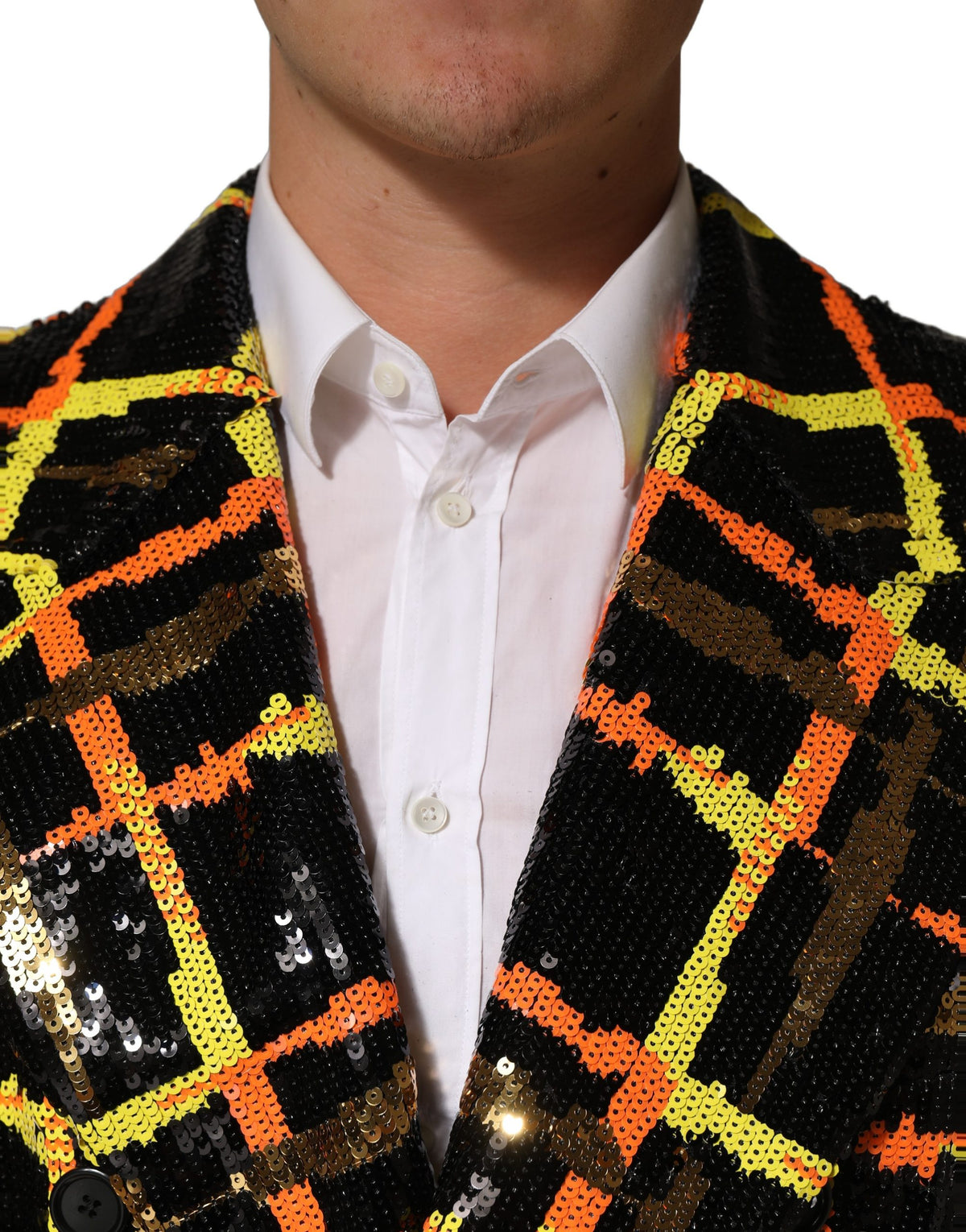 Dolce & Gabbana Mehrfarbige Pailletten-verzierte Zweireiher-Jacke