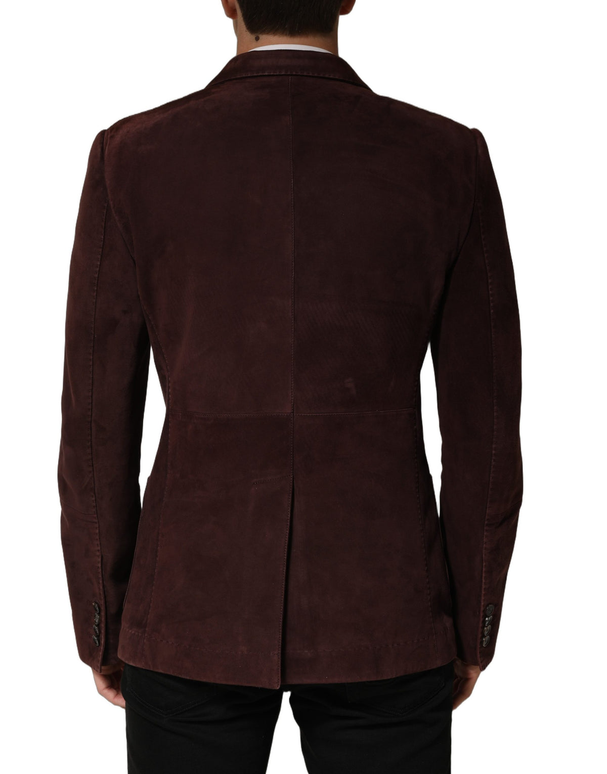Dolce & Gabbana Braune Lammleder-Doppelreiher-Jacke