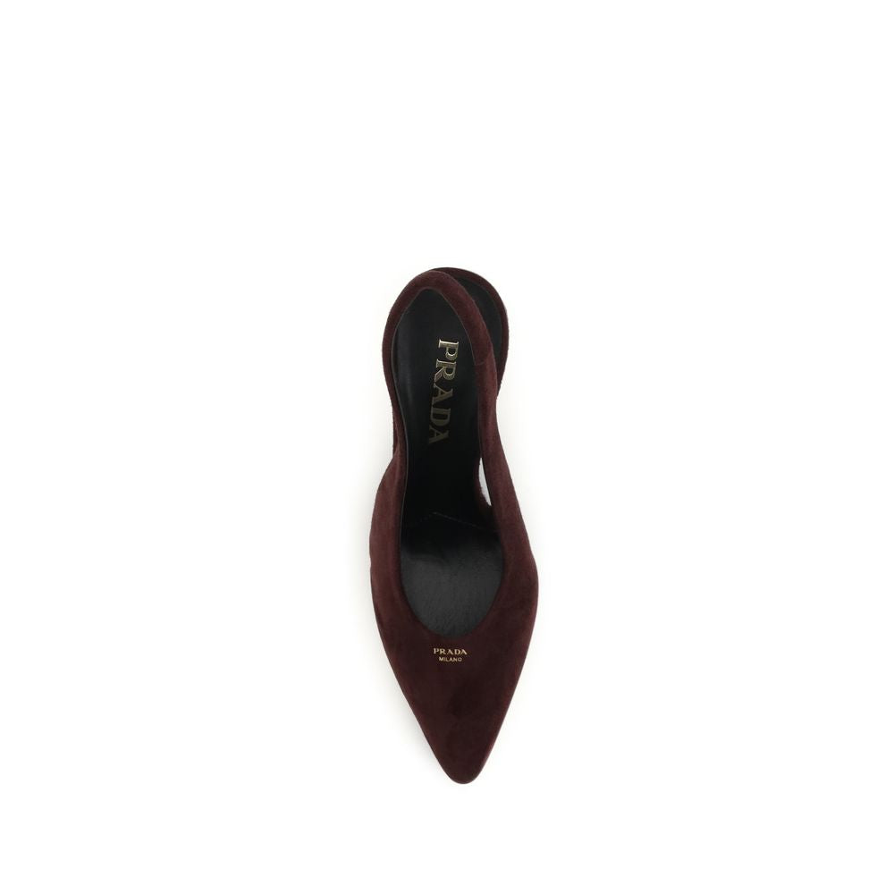 Prada Bordeauxrote Pumps aus Kalbsleder Bos Taurus mit hohem Absatz