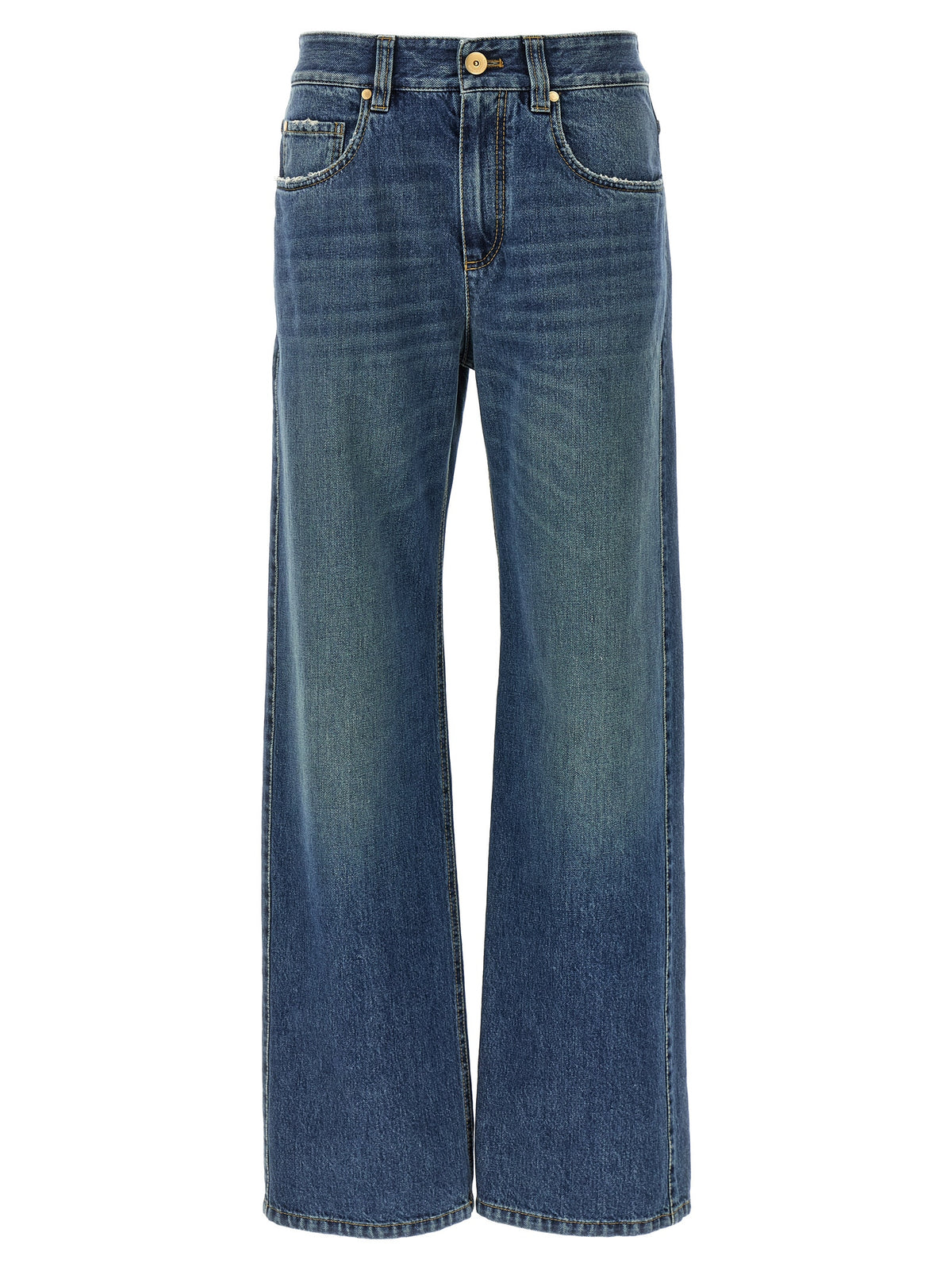 Brunello Cucinelli Blaue Baumwolljeans im Relaxed Fit