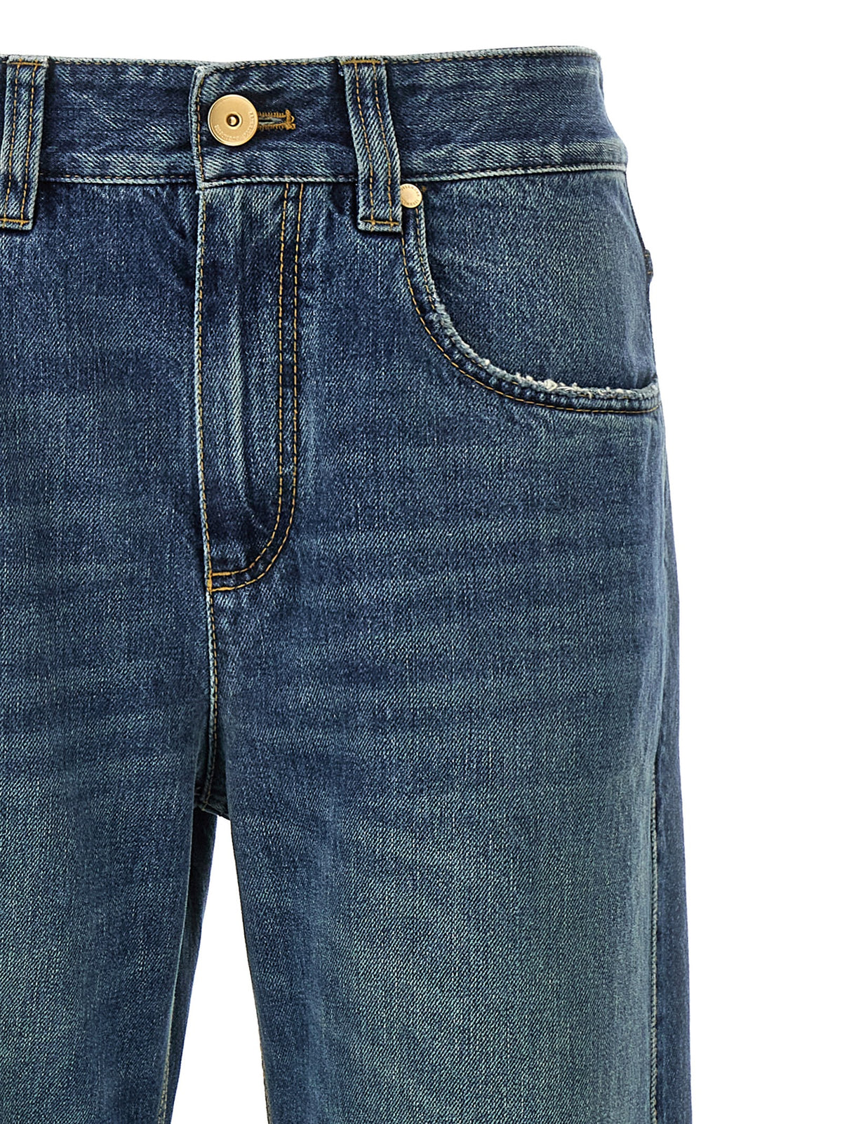 Brunello Cucinelli Blaue Baumwolljeans im Relaxed Fit