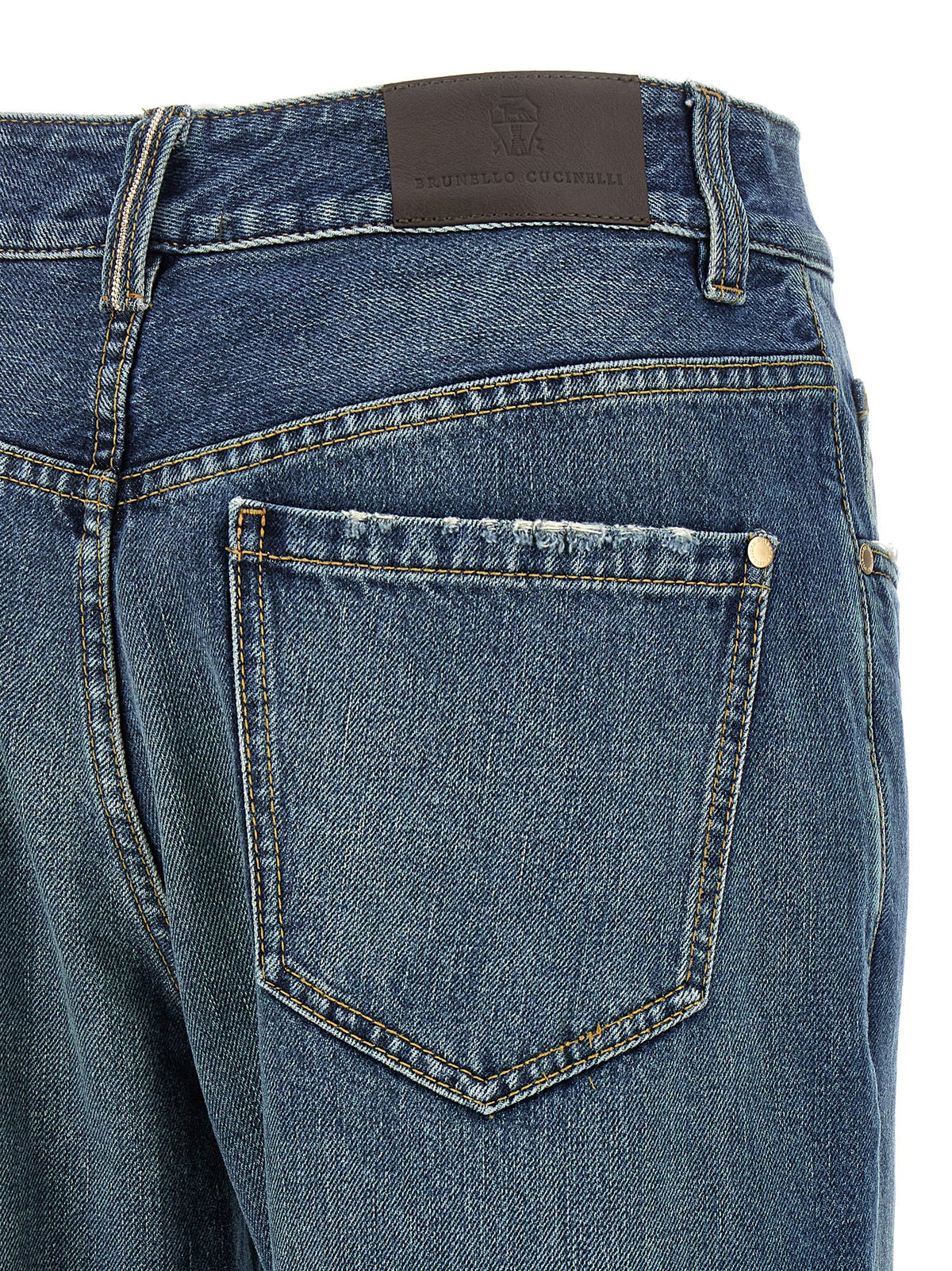 Brunello Cucinelli Blaue Baumwolljeans im Relaxed Fit