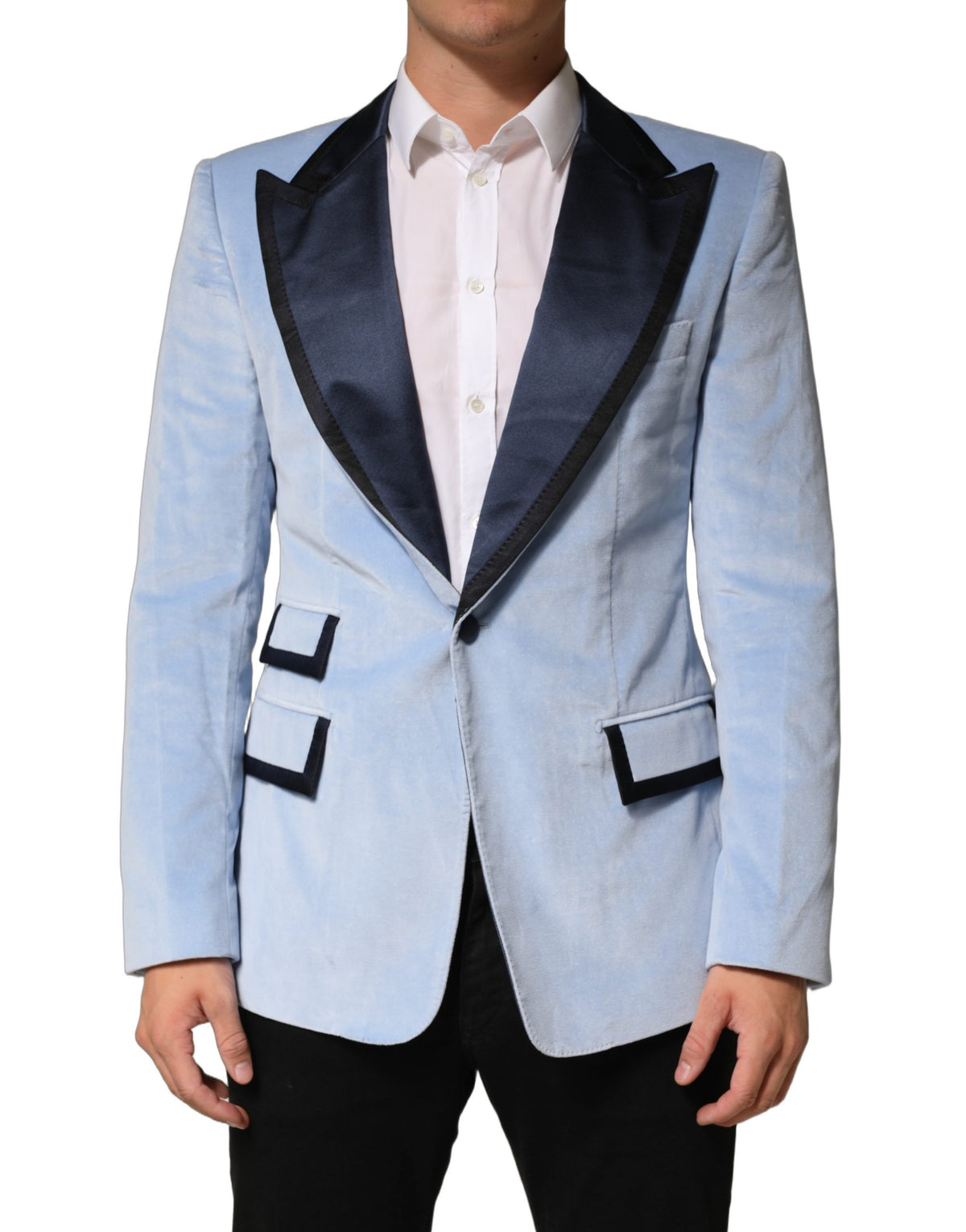 Dolce & Gabbana Blauer Baumwoll-Sakko für formelle Anlässe