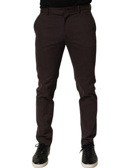 Dolce & Gabbana Braune Baumwoll-Röhrenhose im Skinny-Fit