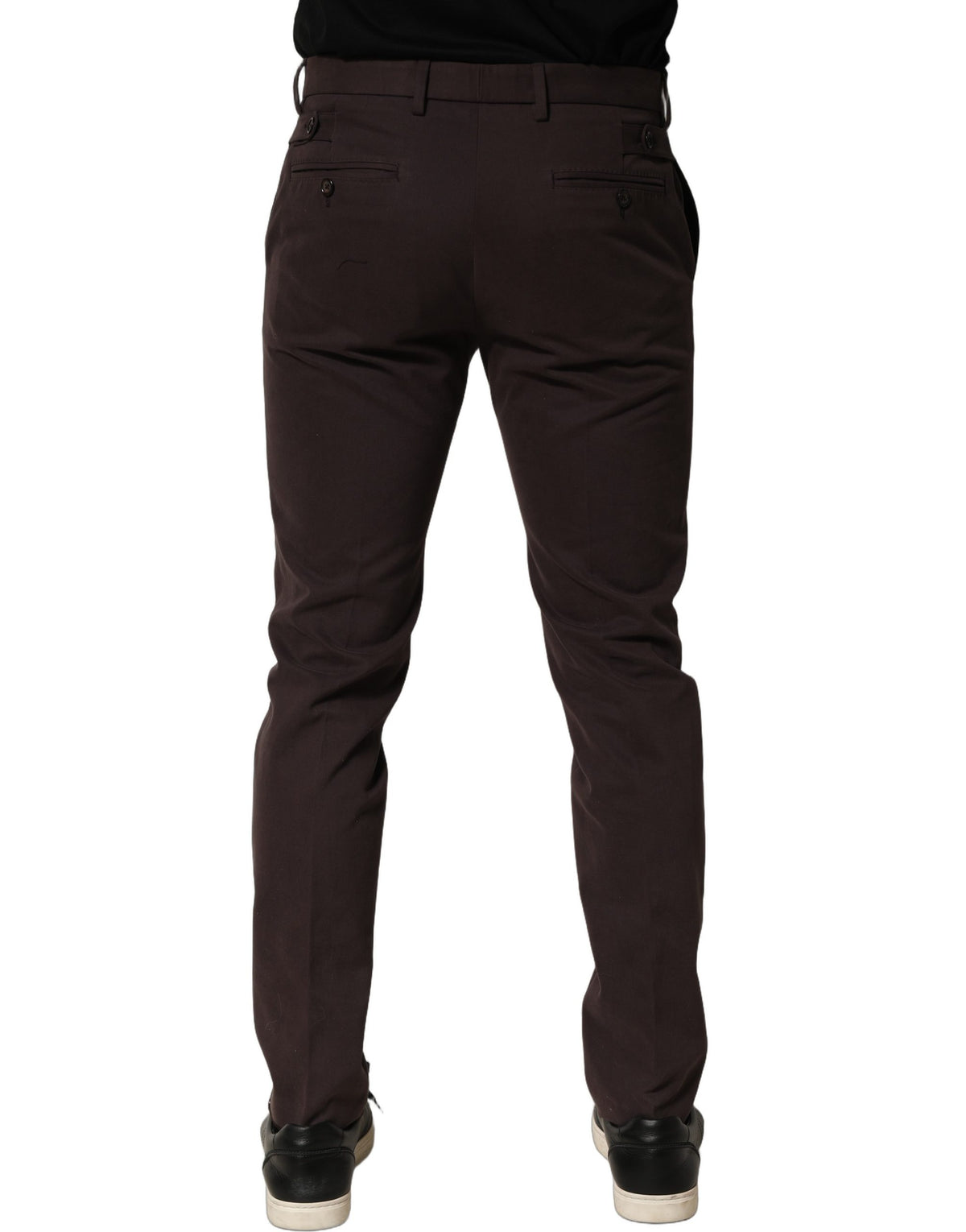 Dolce & Gabbana Braune Baumwoll-Röhrenhose im Skinny-Fit