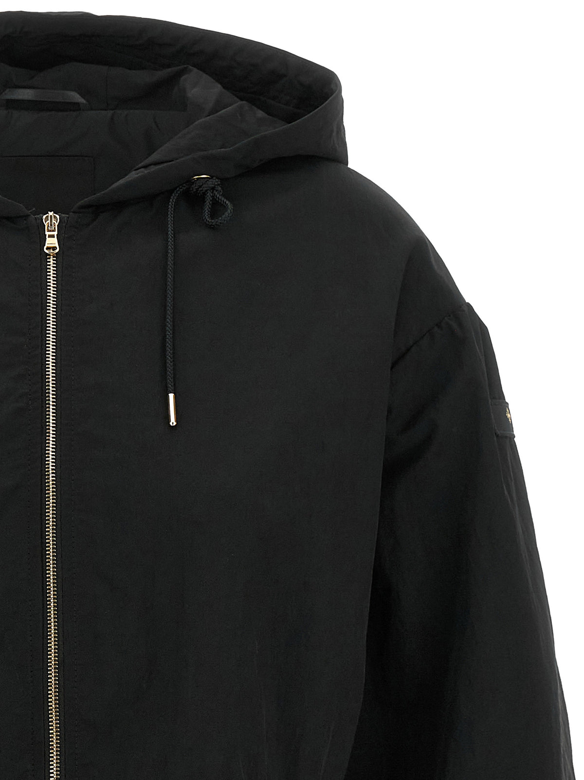 Tatras Schwarze Nylon-Jacke in voller Länge