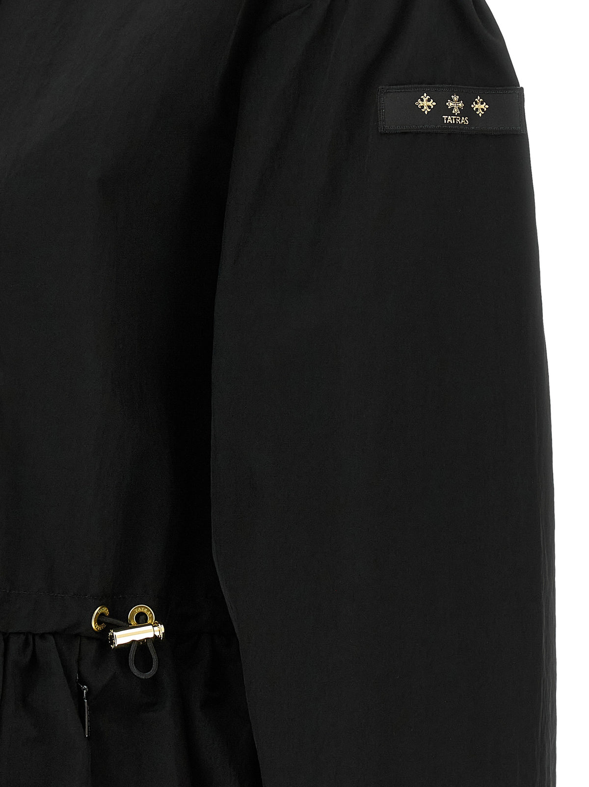 Tatras Schwarze Nylon-Jacke in voller Länge
