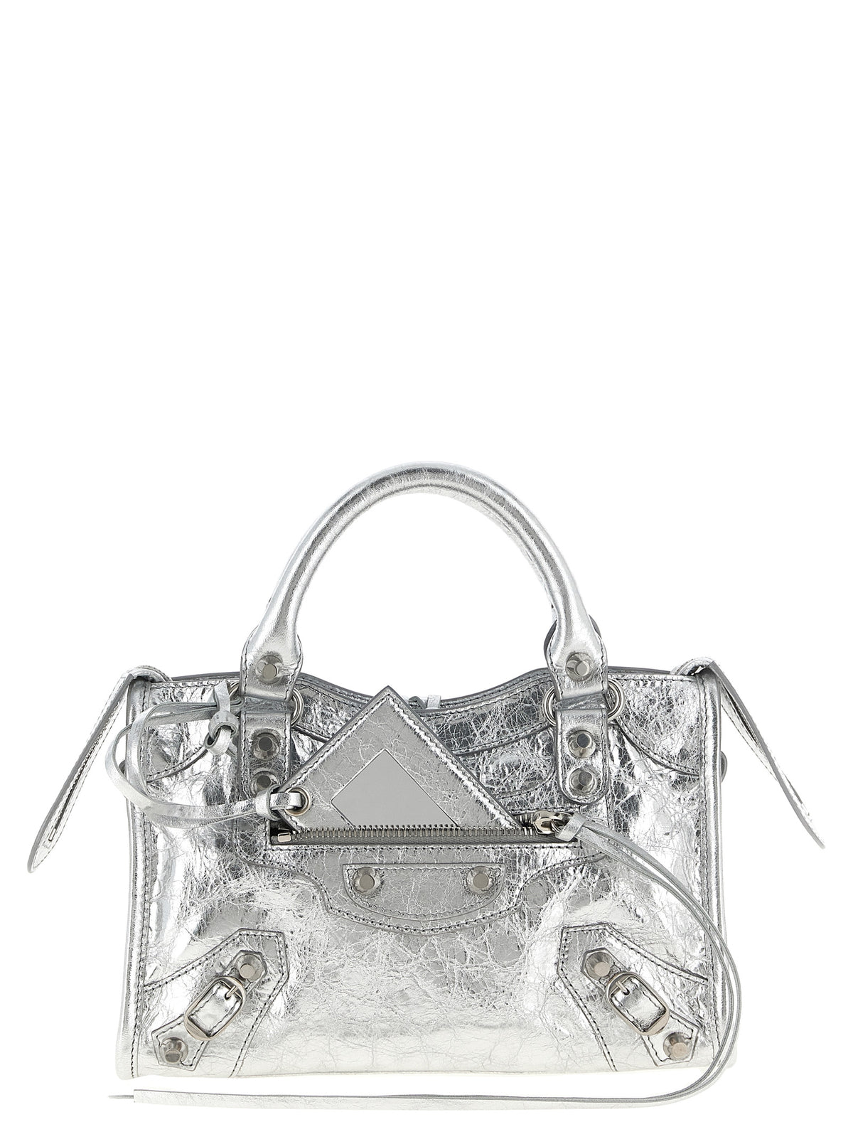 Balenciaga Handtasche aus silbernem Lammleder