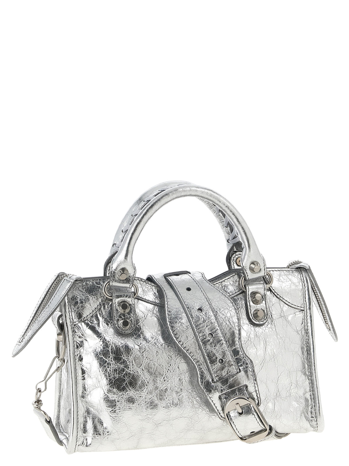 Balenciaga Handtasche aus silbernem Lammleder