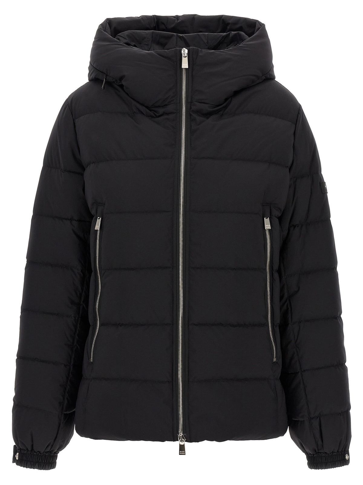 Tatras Schwarze Nylon-Jacke in voller Länge