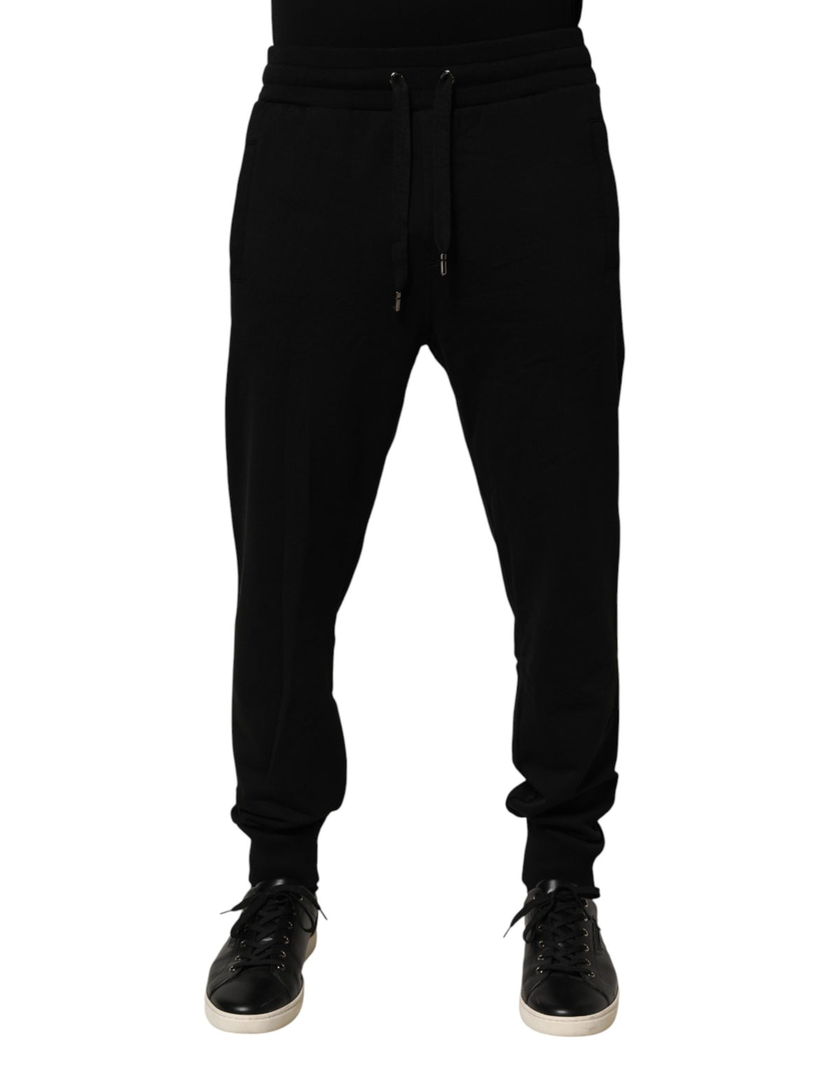 Dolce & Gabbana Schwarze Baumwoll-Jogger Herren-Sweatpants Hosen