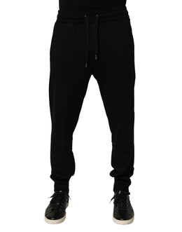 Dolce & Gabbana Schwarze Baumwoll-Jogger Herren-Sweatpants Hosen
