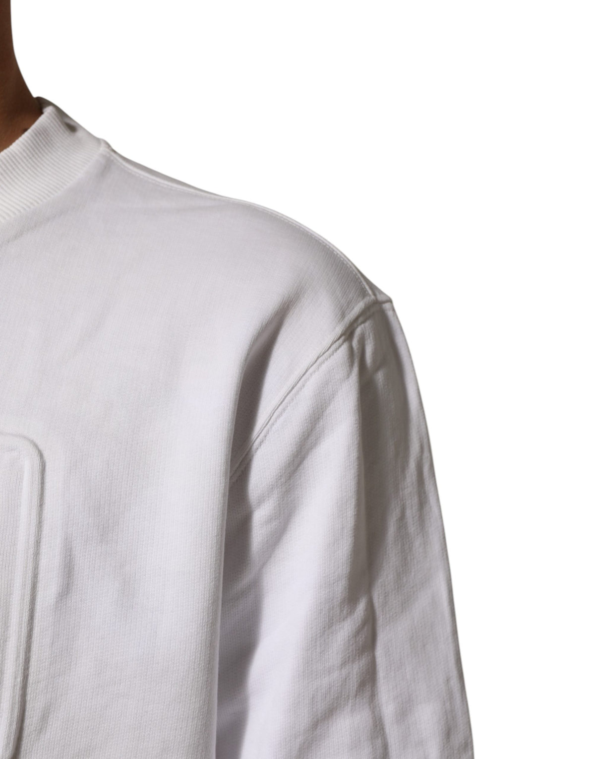 Dolce & Gabbana Weißes Sweatshirt aus Baumwolle mit Logo-Prägung