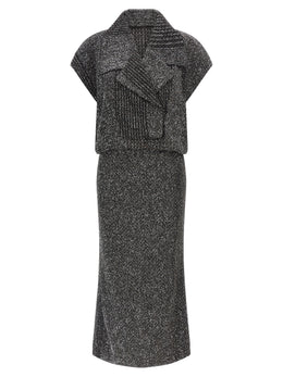 Missoni Graues Midikleid aus Polyamid