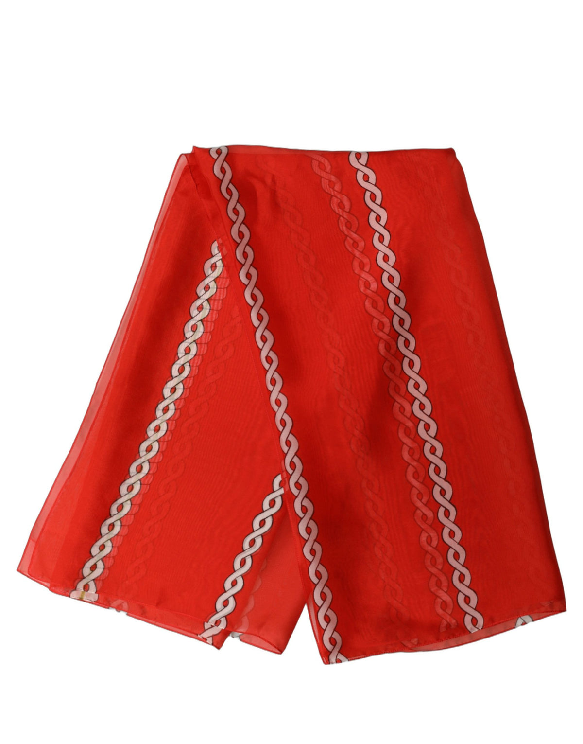 Dolce & Gabbana Roter Seiden-Schal im Flechtmuster