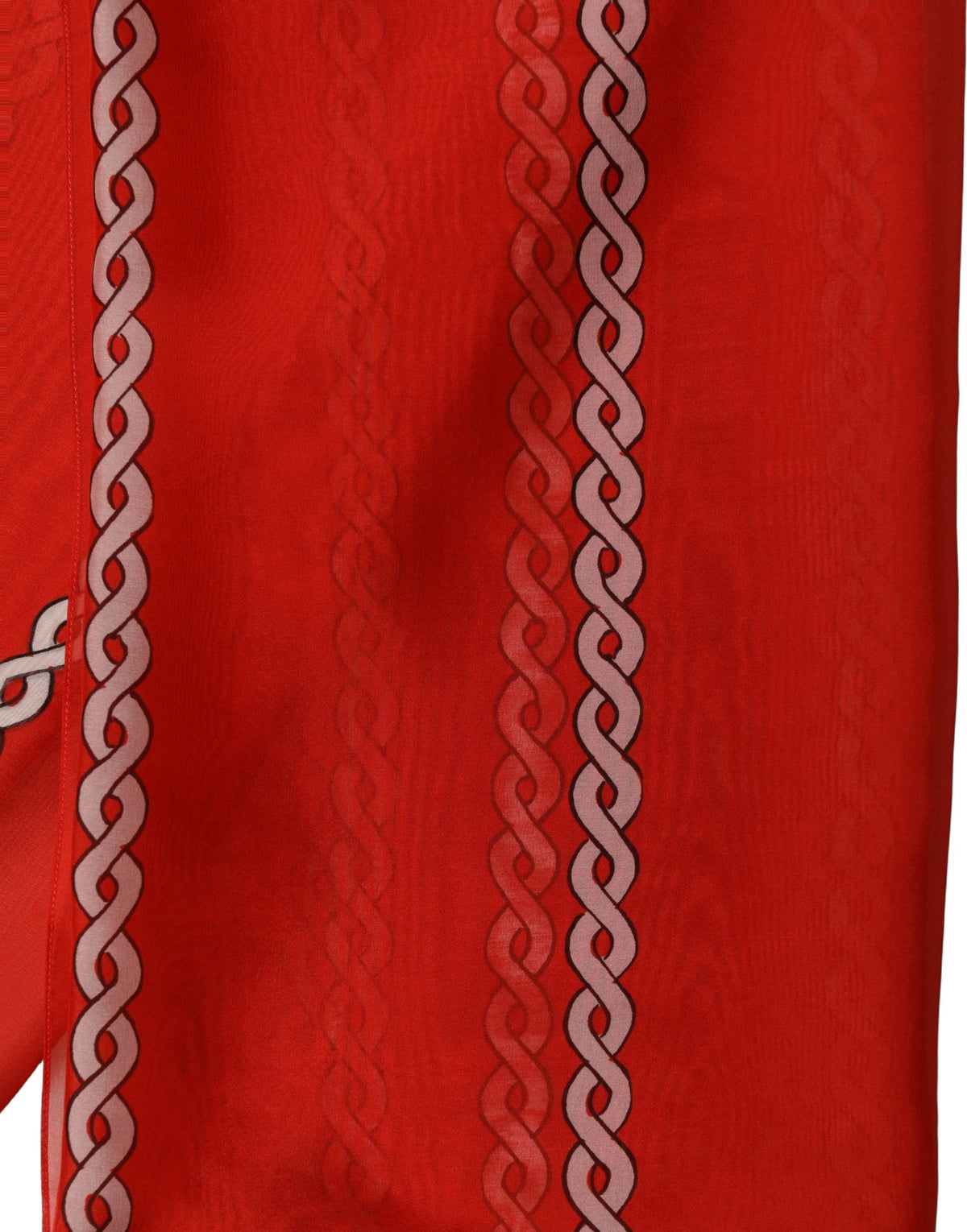 Dolce & Gabbana Roter Seiden-Schal im Flechtmuster
