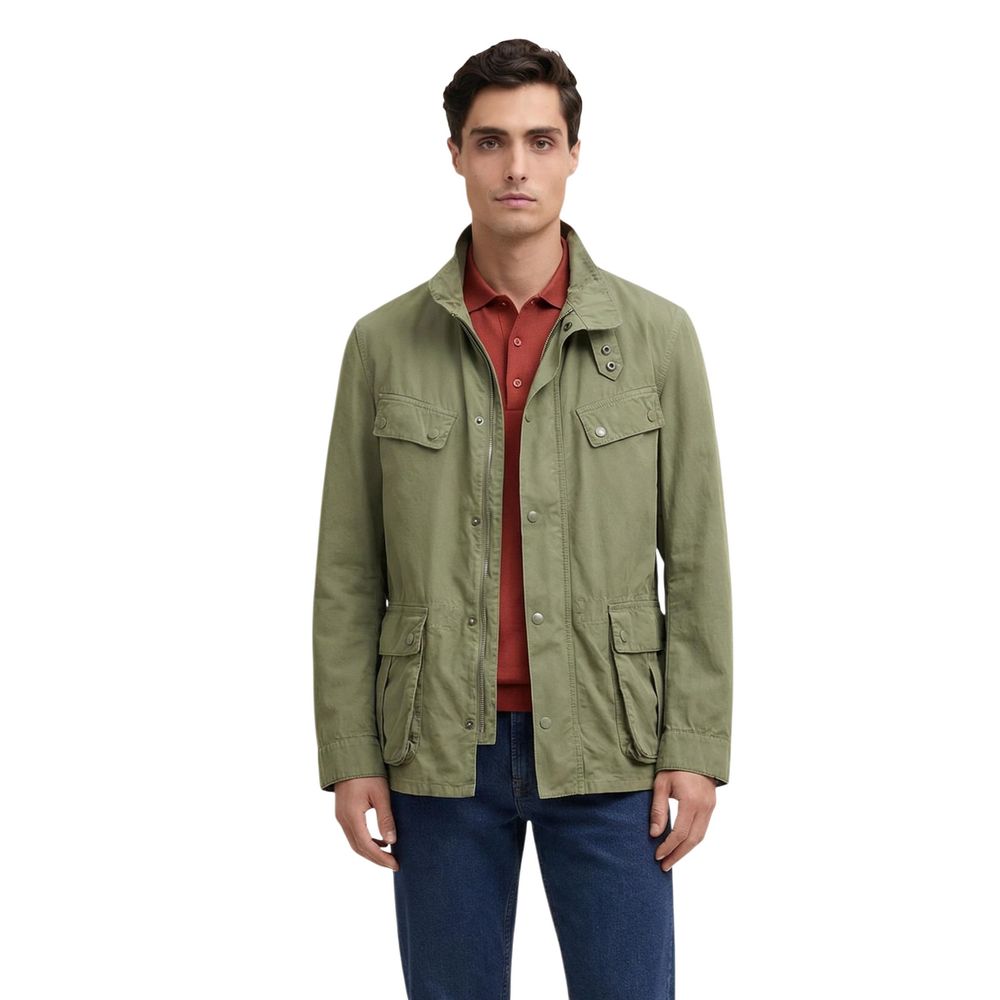 Barbour Grüne Baumwolljacke in voller Länge