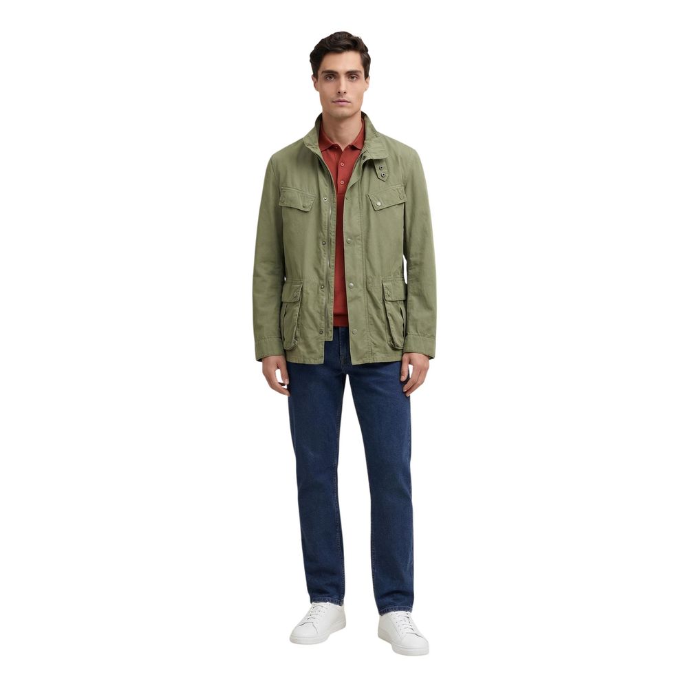 Barbour Grüne Baumwolljacke in voller Länge