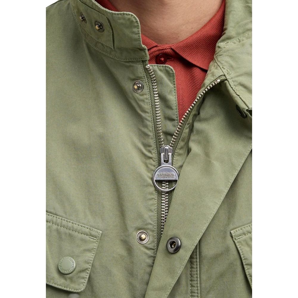 Barbour Grüne Baumwolljacke in voller Länge